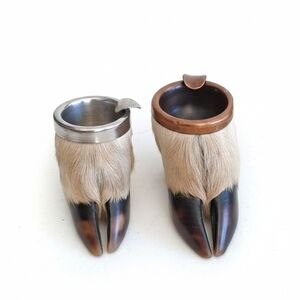 Unique Vintage 60's Deer Hoof Ashtrays Taxidermy